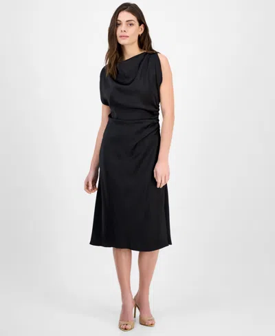 Julia Jordan Women's Sleeveless Ruched-side Cowl-neck Dress In Blk Multi
