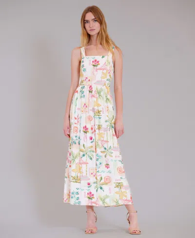 Julia Jordan Women's Sleeveless Sweetheart Midi Dress In White