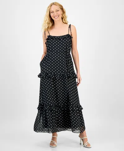 Julia Jordan Women's Tie-strap Ruffle-tier Maxi Dress