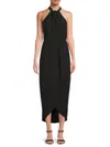 Julia Jordan Knot Neck Halter Dress In Black