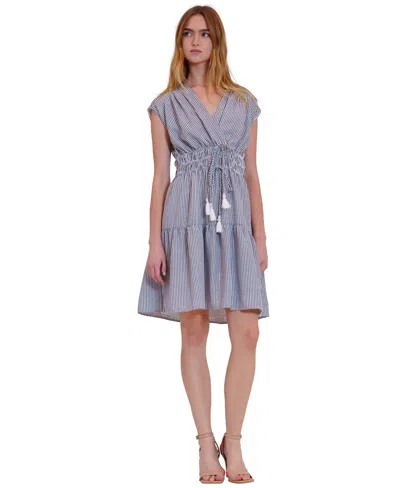 Julia Jordan Women's V-neck Short Dress In Blue