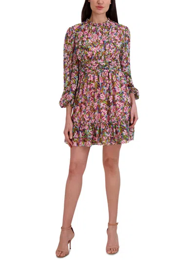 Julia Jordan Womens Floral Polyester Fit & Flare Dress In Multi