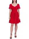 Julia Jordan Knot Front Short Sleeve Dress In Red