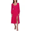 Julia Jordan Womens Smocked Long Sleeves Midi Dress In Pink