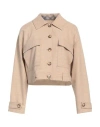 Julia June Woman Jacket Sand Size 12 Wool, Polyester, Viscose, Polyamide, Elastane