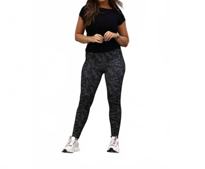 Julia Rose Army Camo Full-length Leggings In Black In Multi