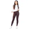 Julia Rose Becca Crossover Full Length Leggings With Pockets In Brown In Brown