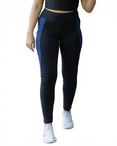 Julia Rose Billie Full Length Leggings In Blue Panel In Multi