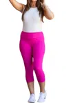 Julia Rose Capri Collection Luxe Leggings In Hot Pink In Pink