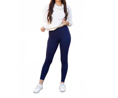JULIA ROSE CROSSOVER FULL LENGTH LEGGINGS IN NAVY