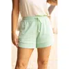 Julia Rose The Emelia Terry Cloth Shorts In Mint In Green