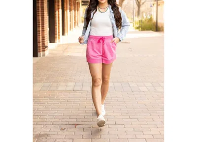 Julia Rose Emelia Terry Cloth Shorts In Pink