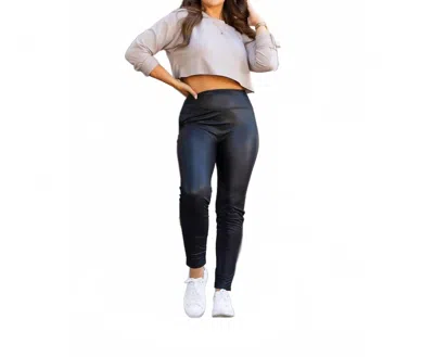 Julia Rose Farrah High-waisted Faux Leather Leggings In Black