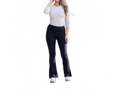 Julia Rose Fiona Flare Leggings With Pockets In Black