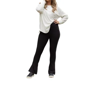 Julia Rose Flare Leggings With Pockets In Black