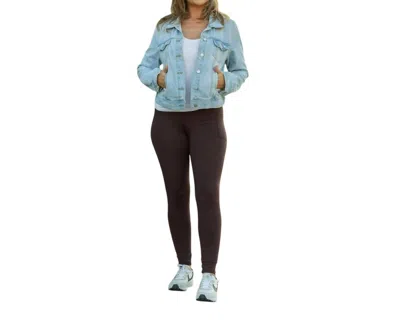 Julia Rose Full Length Leggings With Pocket In Brown