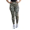 Julia Rose Full Length Leggings With Pockets In Brown Leopard In Yellow