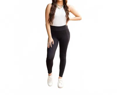 Julia Rose Houndstooth Full Length Leggings In Black