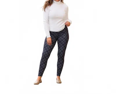 Julia Rose Jillian Classic Leggings In Plaid In Blue
