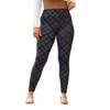Julia Rose Jillian Plaid Leggings In Grey In Grey