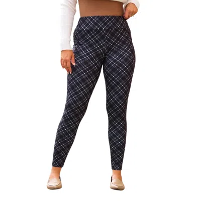 Julia Rose Jillian Plaid Leggings In Grey