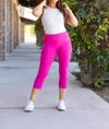Julia Rose Capri Collection Luxe Leggings In Hot Pink In Pink