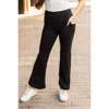 Julia Rose Madeline Tummy Control Bootcut Leggings In Black In Black
