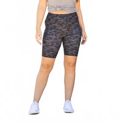 Julia Rose Maverick Biker Shorts In Grey Camo In Gray