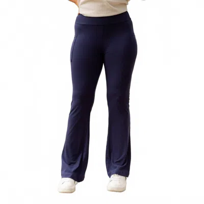 Julia Rose Mila Bootcut Leggings With Pockets In Navy In Blue