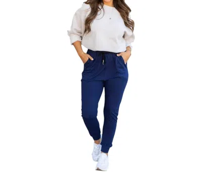 Julia Rose Nora Joggers In Navy In Blue