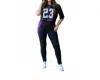 Julia Rose Presley Full Length Leggings In Black/ Purple Panel In Blue