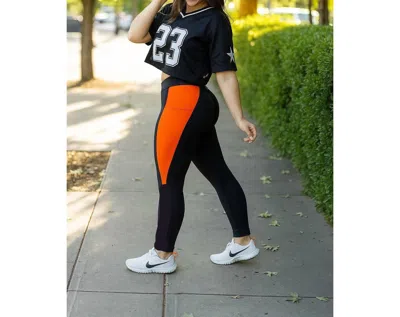 Julia Rose Tatumn Panel Leggings In Orange