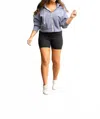 Julia Rose Taylor Fold-over Biker 5 Shorts In Black In Black