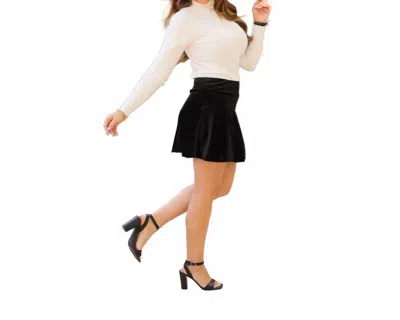 Julia Rose The Aurora Velvet Skort In Black