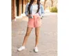 Julia Rose The Emelia Terry Cloth Shorts In Pastel Orange In Multi
