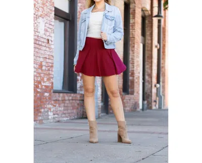 Julia Rose The Rosie Skort In Deep Red In Silver