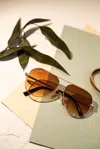 Julia Rose Unisex Alex High Quality Aviator Sunglasses In Gold/caramel Tea In Multi