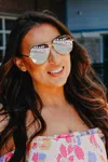 Julia Rose Unisex Alex High Quality Aviator Sunglasses In Pink/gold In Multi