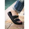Julia Rose Women's Buckle Slides Sandal In Black In Black