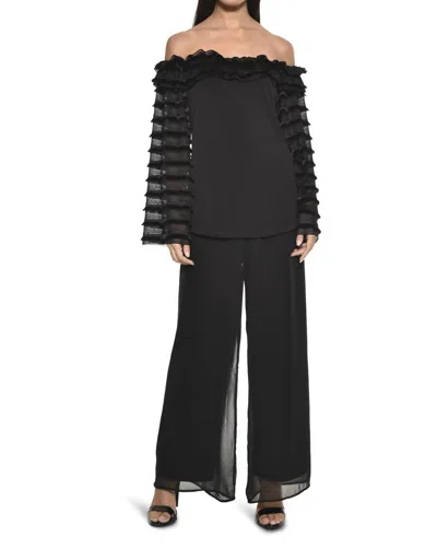 Julian Chang Clover Top In Black