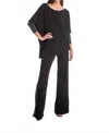 Julian Chang Nora Pants With Metallic Stripe In Black/bronze