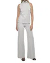 Julian Chang Omega Wide Leg Pants In Grey In Gray