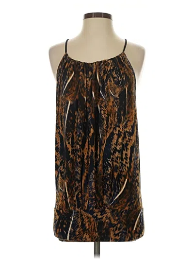 Pre-owned Julian Chang Sleeveless Blouse In Brown