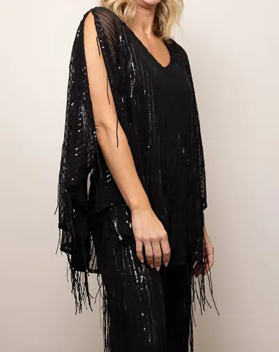 Julian Chang Sleeveless Sequin Swing Top In Black
