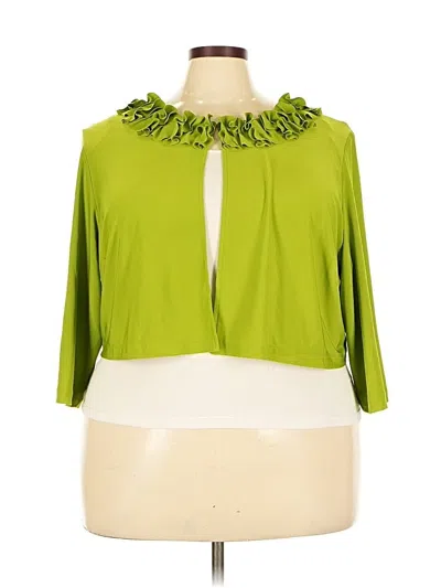 Pre-owned Julian Taylor 3/4 Sleeve Blouse In Green