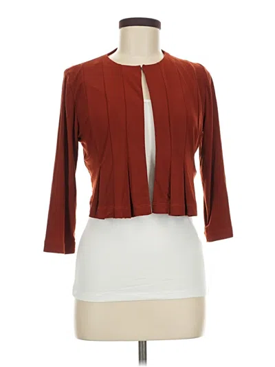 Pre-owned Julian Taylor 3/4 Sleeve Top Orange Keyhole Neckline Tops