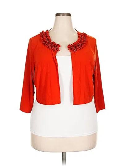 Pre-owned Julian Taylor 3/4 Sleeve Top Orange Sweetheart Neckline Tops