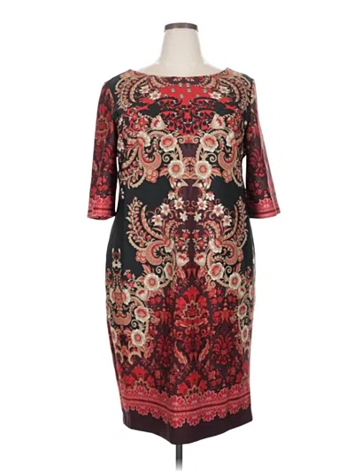 Pre-owned Julian Taylor Casual Dress In Burgundy