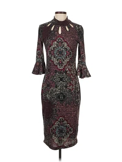 Pre-owned Julian Taylor Cocktail Dress In Burgundy