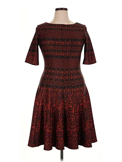 Pre-owned Julian Taylor Cocktail Dress In Burgundy